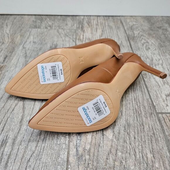 BCBG Harlia Congac Heels with Gold Tone Chain Trim - Picture 9 of 16